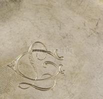 Ezüst (Ag.) monogramos áttört szélű kis tálka, jelzett, d:11,5 cm, nettó:54 g