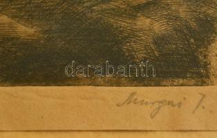 Murgai jelzéssel: Akt, rézkarc, papír, üvegezett fa keretben, 25,5×20,5 cm