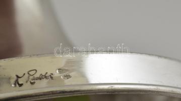 Ezüst (Ag.) tulipános gyertyatartó, jelzett, m:10 cm, nettó:70 g