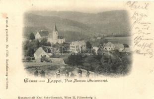 1899 Povelka, Kapla na Kozjaku, Kappel; general view with church. Kunstanstalt Karl Schwidernoch
