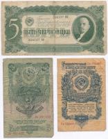 Szovjetunió 1937. 5Ch + 1938. 1R + 5R + 1947. 1R + 3R T:III,III- Soviet Union 1937. 5 Chervontsev + 1938. 1 Ruble + 5 Rubles + 1947. 1 Ruble + 3 Ruble C:F,VG