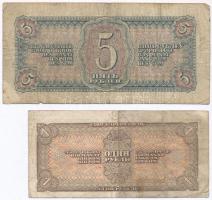 Szovjetunió 1937. 5Ch + 1938. 1R + 5R + 1947. 1R + 3R T:III,III-
Soviet Union 1937. 5 Chervontsev +...