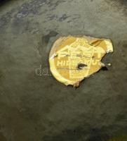 Pesthidegkúti retró iparművész mázas kerámia falitál, jelzett, hibátlan, d: 27 cm