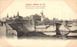 Moscow, Moscou; Pont-de-Pierre, Vue de Kremlin / Kremlin, bridge (EK)