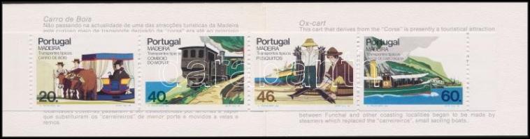 Madeirai szállítóeszközök (II.) bélyegfüzet, Madeiran means of transport (II.) stamp-booklet