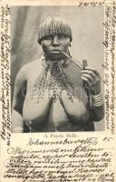A Pondo Belle / Mpondo folklore from South Africa, pipe smoking naked woman. G. Franssen & Co. Johannesburg (EK)