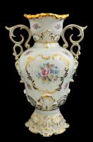 Hollóházi dekoratív váza, matricás, jelzett, kis kopásokkal, m: 29,5 cm