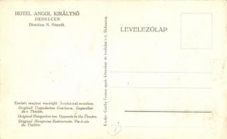 Debrecen, Hotel Angol Királynő szálloda, belső. Csáthy Ferenc kiadása