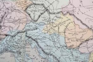 cca 1880 Európa és a barbár inváziók. Europe pour L'Invasion des Barbares, Paris, Librarie Clas...