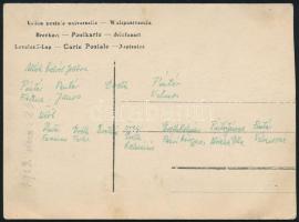 1913 A pécsi bőrgyáros Pintér és Erreth családok karácsonyi ünnepi lakomája, fotólap, 9x12 cm