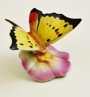 Drasche pillangó, kézzel festett, jelzett, hibátlan, 6,5×6,5 cm