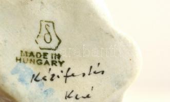 Drasche pillangó, kézzel festett, jelzett, hibátlan, 6,5×6,5 cm