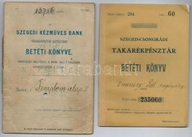 Szeged ~1908-1938. 6db-os takarékbetétkönyv tétel, mind kitöltött és bélyegzett, kettő lyukasztással...