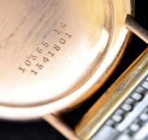 Doxa  14K arany karóra modern fém szíjjal, működő, szép állapotban, d: 3,5 cm / Vintage Doxa 14 C go...