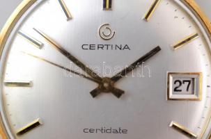 Certina Certidate 14K arany karóra naptár funkcióval szíjjal, szép állapotban. Szerkezet tisztításra...