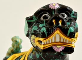 Herendi kínai kapuőrző oroszlán, kézzel festett, jelzett, hibátlan, eredeti dobozában, m: 15 cm / He...