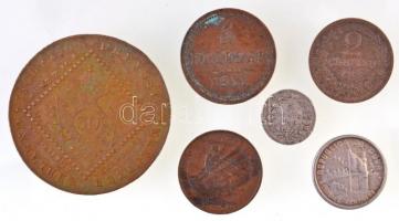 6db-os vegyes magyar és külföldi érme tétel, közte 1807S 30kr Cu "Ferenc", Hollandia 1850....