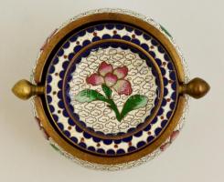 Zománcozott réz hamuzó, d: 8 cm, m: 5 cm