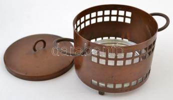 Szecessziós teamelegítő készlet, pótolt, sérült üveggel, 4 db