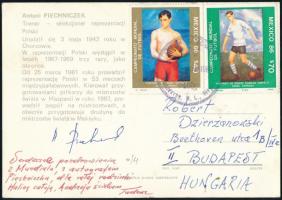 1962 Antoni PIechniczen válogatott labdarúgó aláírása, mint edző / Autograph signed card of Polish football player and couch