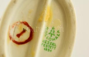 Hollóházi fuvolás, porcelán, kézzel festett, jelzett, hibátlan, m:14cm