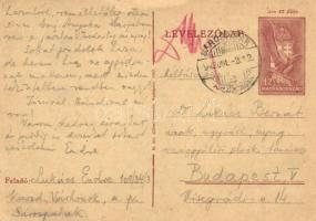 1942 Zsidó KMSZ (közérdekű munkaszolgálatos) levele a sárospataki munkatáborból / WWII Letter from a Jewish labor serviceman in the labor camp of Sárospatak. Judaica