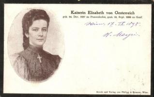 1898 Erzsébet királyné, gyászlap / Sissy, obituary card (kopott sarkak / worn corners)