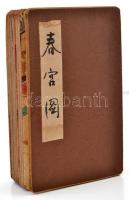 cca 1900 Japán színezett pornográf nyomatok kihajtható albumban, kissé foltos 18,5x12 cm / Vintage J...