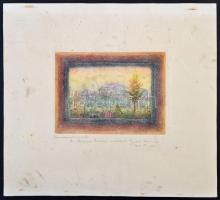 Gross Arnold (1929-2015): Gőzmozdonyok és a festő, színes rézkarc, jelzett, a művész által dedikált ...