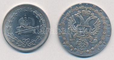 Orosz Birodalom 1730. 1R "Anna" Fe hamisítvány + 1883. 1R "III. Sándor" Fe hamis...