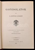 Eötvös József: Gondolatok. Bp., 1891, Ráth Mór.  Kiadói festett aranyozott egészvászon kötésben