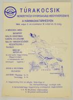 1964 Túrakocsik Nemzetközi Gyorsasági Hegyiversenye a Hármashatárhegyen, Magyar Autóklub, plakát, 69x49,5 cm
