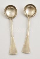 Ezüst (Ag) fűszeres kis kanál párban, jelzett, h:7,5 cm ( 2×), nettó:13 g (párban) / Silver small sp...