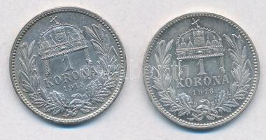 1915-1916KB 1K Ag "Ferenc József" (2xklf) T:1-,2