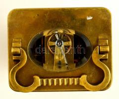 XIX. sz: Francia utazóóra. Porcelán számlappal, réz és üveg tokkal, hibátlan, működő állapotban, kul...