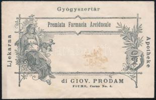 cca 1900 Prodam János (Giovanni Prodam(1831-1916)) gyógyszerész tulajdonában álló fiumei Corsón álló...