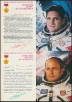 30 szovjet űrhajóst ábrázoló nyomtatvány a képükkel, valamint az élettörténetükkel és küldetésük leí...