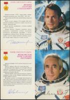 30 szovjet űrhajóst ábrázoló nyomtatvány a képükkel, valamint az élettörténetükkel és küldetésük leí...