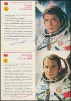 30 szovjet űrhajóst ábrázoló nyomtatvány a képükkel, valamint az élettörténetükkel és küldetésük leí...