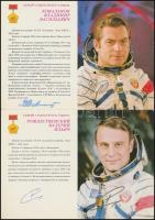 30 szovjet űrhajóst ábrázoló nyomtatvány a képükkel, valamint az élettörténetükkel és küldetésük leí...