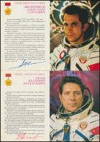 30 szovjet űrhajóst ábrázoló nyomtatvány a képükkel, valamint az élettörténetükkel és küldetésük leí...