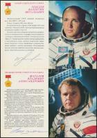 30 szovjet űrhajóst ábrázoló nyomtatvány a képükkel, valamint az élettörténetükkel és küldetésük leí...