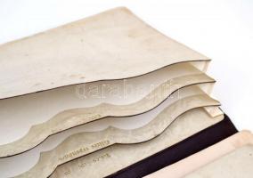 XIX. sz. író és levelező mappa, iratrendező. Dombornyomott bőr, hímzett virág díszítéssel, selyem bé...