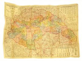 1944 Magyaroszág közigazgatási térképe 1918-ban 1944-ben, Szerk.: Turmer István, kiadta Kókai Lajos, Klösz György és Fia Térképészeti Műintézet-ny., (1:750000), hajtásnyomokkal, a hajtás mentén kis szakadással, 83x118 cm