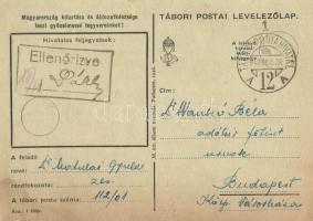 1942 Boldog Magyar Karácsonyt! Tábori Postai Levelezőlap / WWII Hungarian military field post. Chris...