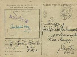 1944 Valahol messze idegenből. Tábori Postai Levelezőlap / WWII Hungarian military field post (EK)