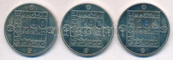 1985. 100Ft alpakka (3xklf) "Természetvédelem - Mocsári Teknős, Vadmacska, Vidra" T:BU 
A...