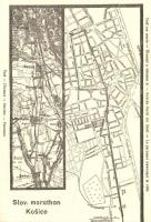 1903 Kassa, Kosice; Királyi Magyar Autoclub (KAC) szlovák maratonjának térképe, maratonfutás útvonala / marathon running map