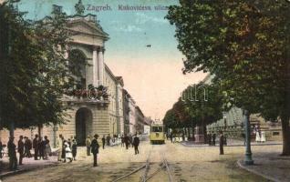 Zagreb, Kukoviceva ulica / utcakép, villamos / street view, tram (EK)