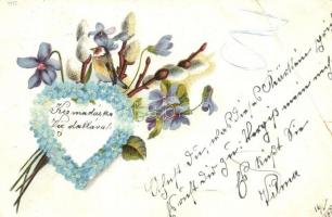 28 db régi virágos üdvözlőlap, néhány litho / 28 pre-1945 flower greeting cards, few lithos